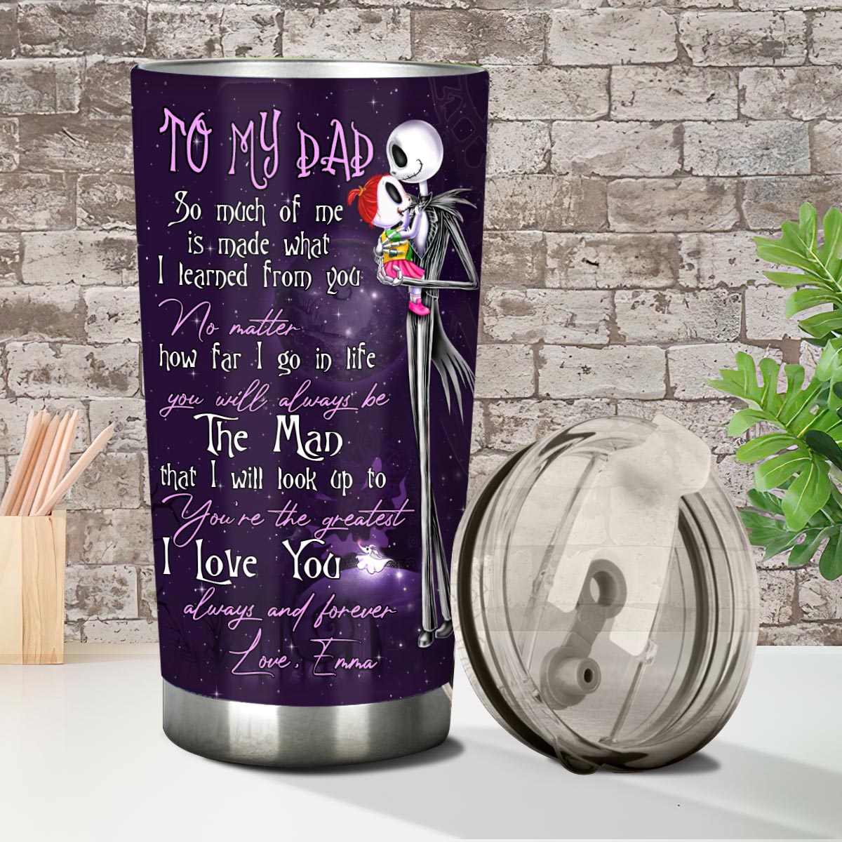 To My Dad - Personalized Nightmare Tumbler