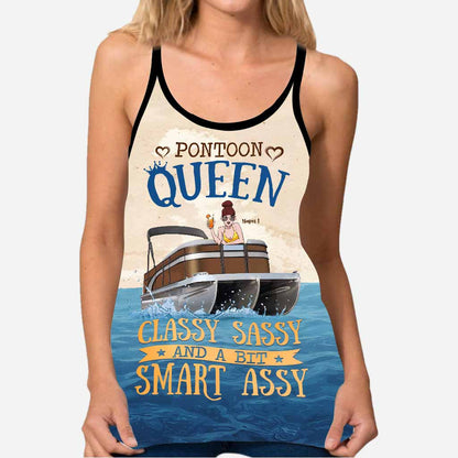 Pontoon Queen - Personalized Cross Tank Top