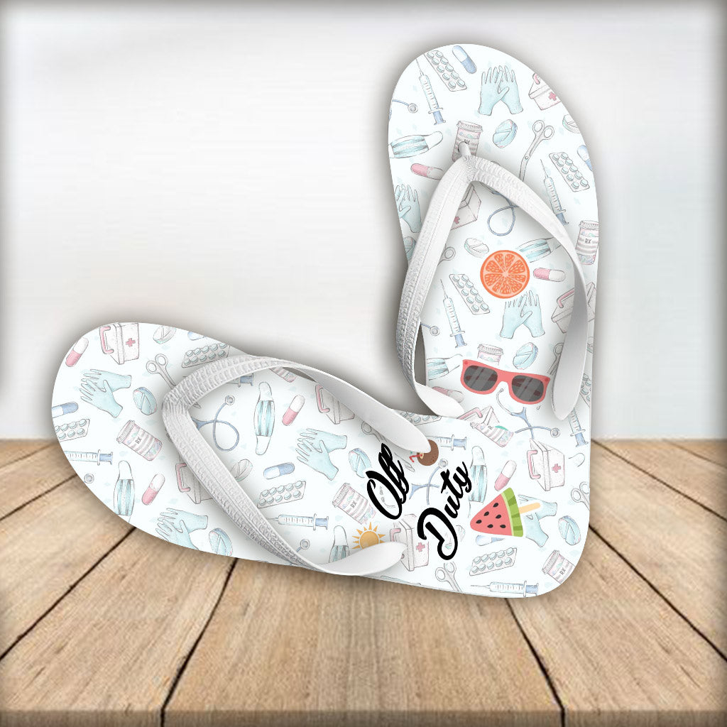 Nurse Off Duty - Personalized Flip Flops