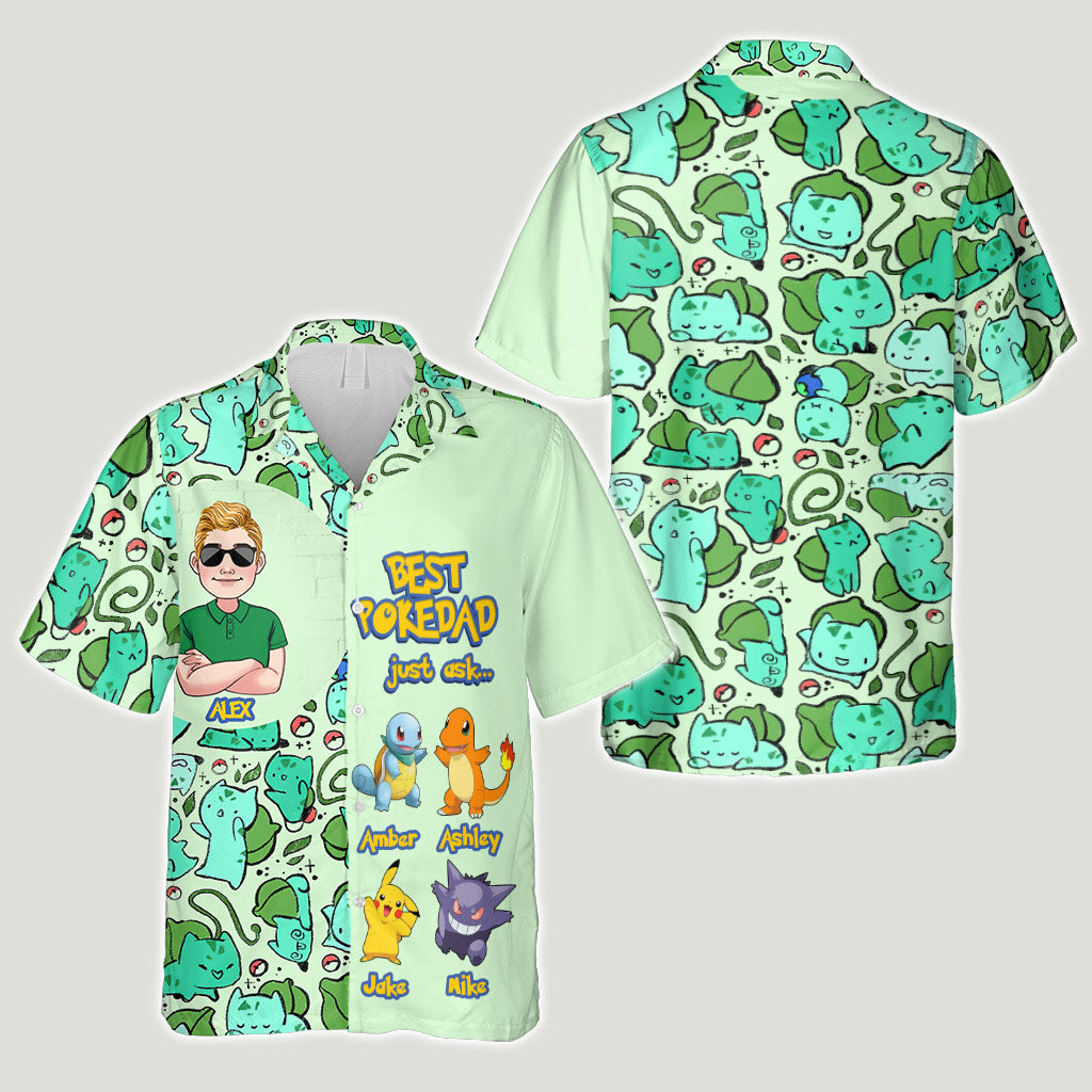 Best Pokedad - Personalized Monster Trainer Hawaiian Shirt