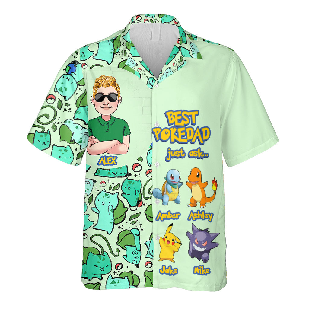 Best Pokedad - Personalized Monster Trainer Hawaiian Shirt