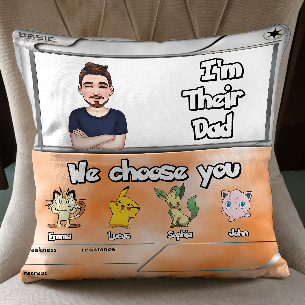 I'm Their Dad - Personalized Monster Trainer Pocket Pillow