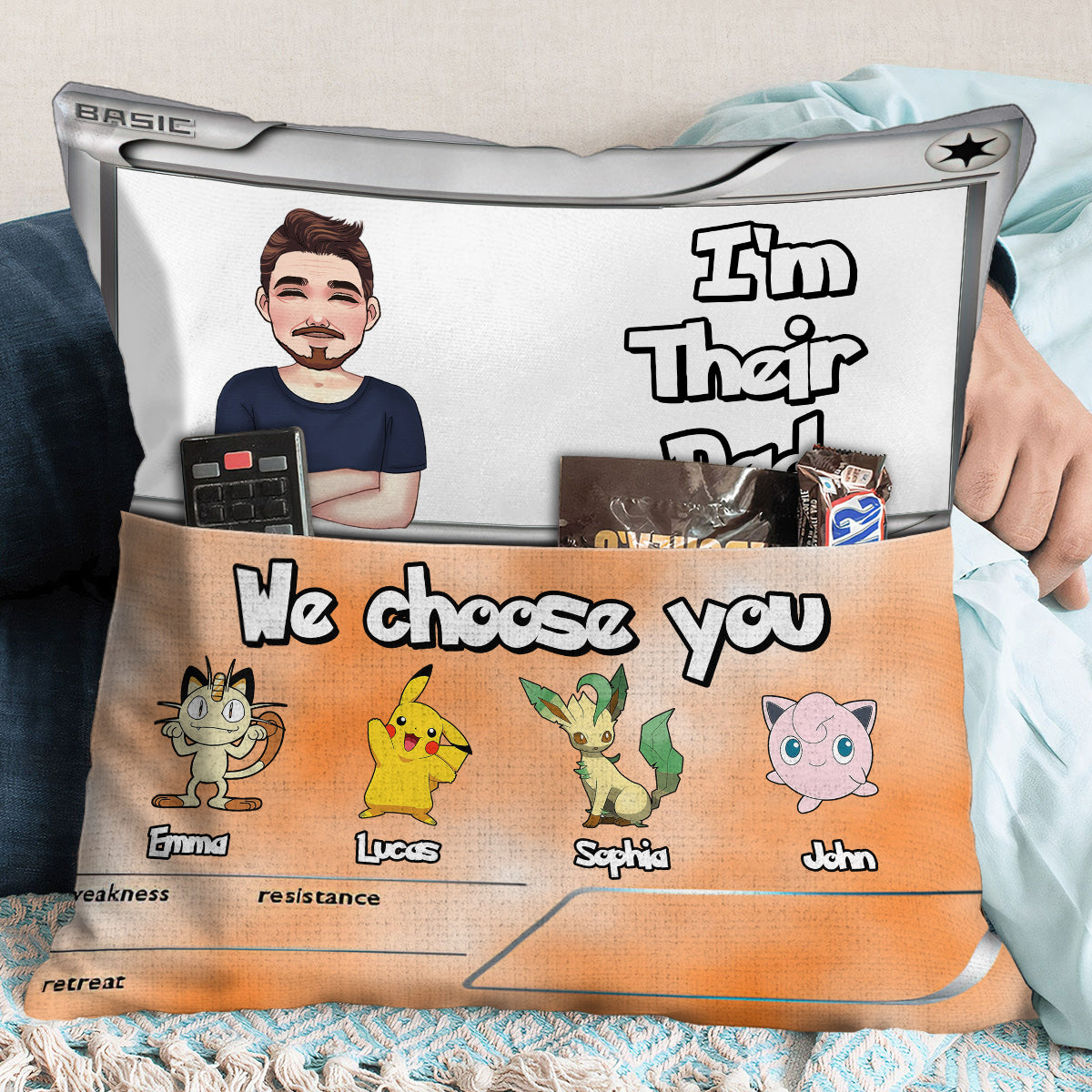 I'm Their Dad - Personalized Monster Trainer Pocket Pillow