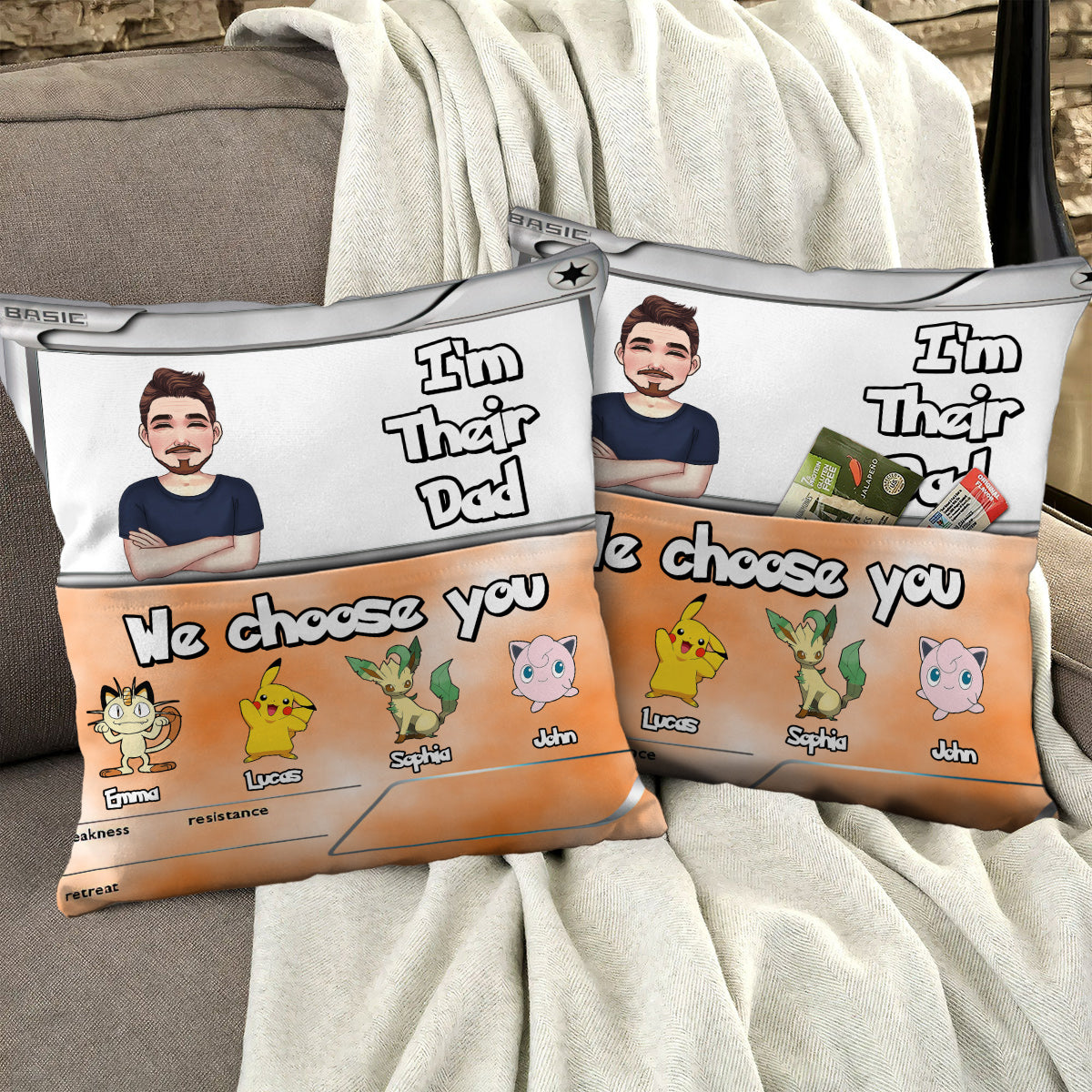 I'm Their Dad - Personalized Monster Trainer Pocket Pillow