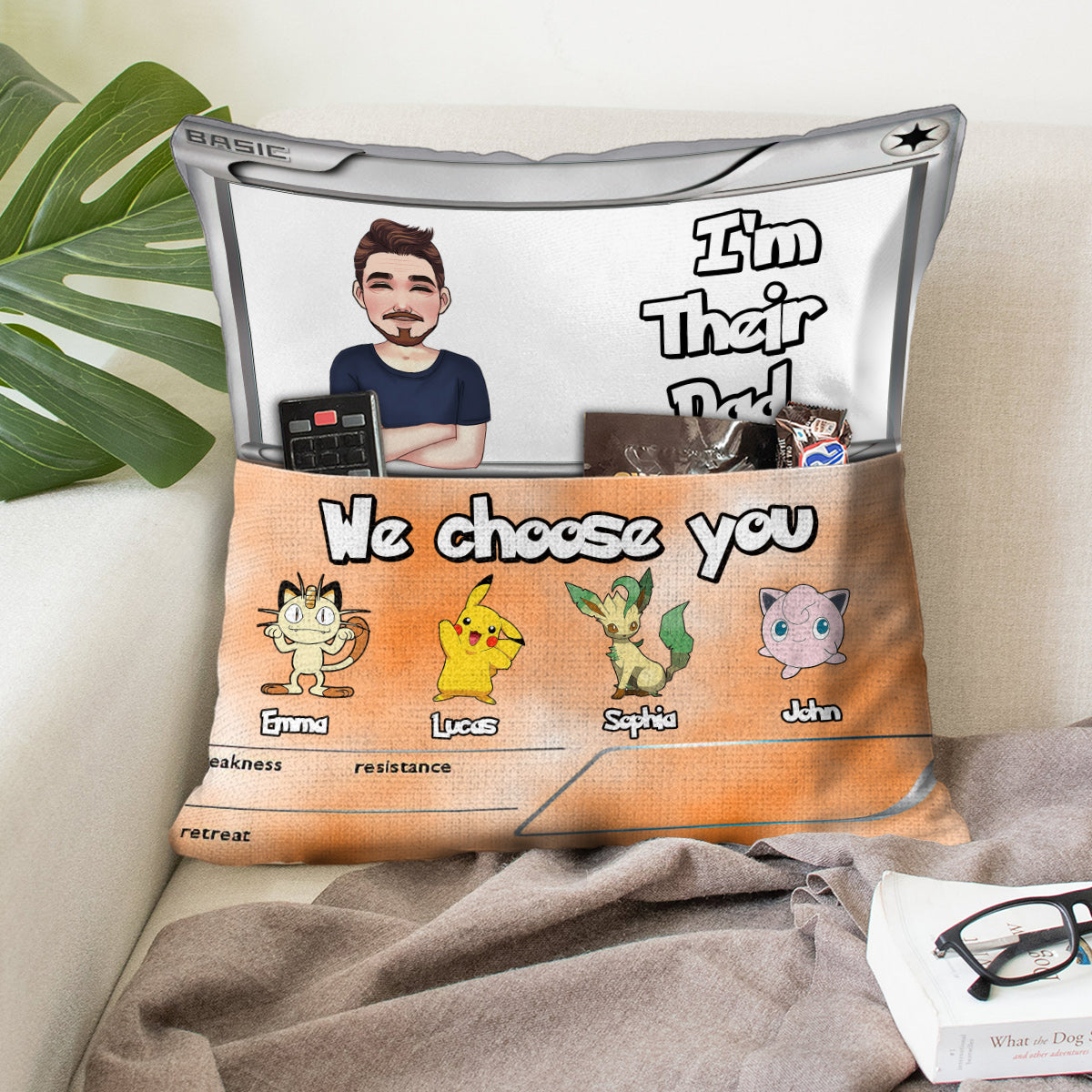 I'm Their Dad - Personalized Monster Trainer Pocket Pillow