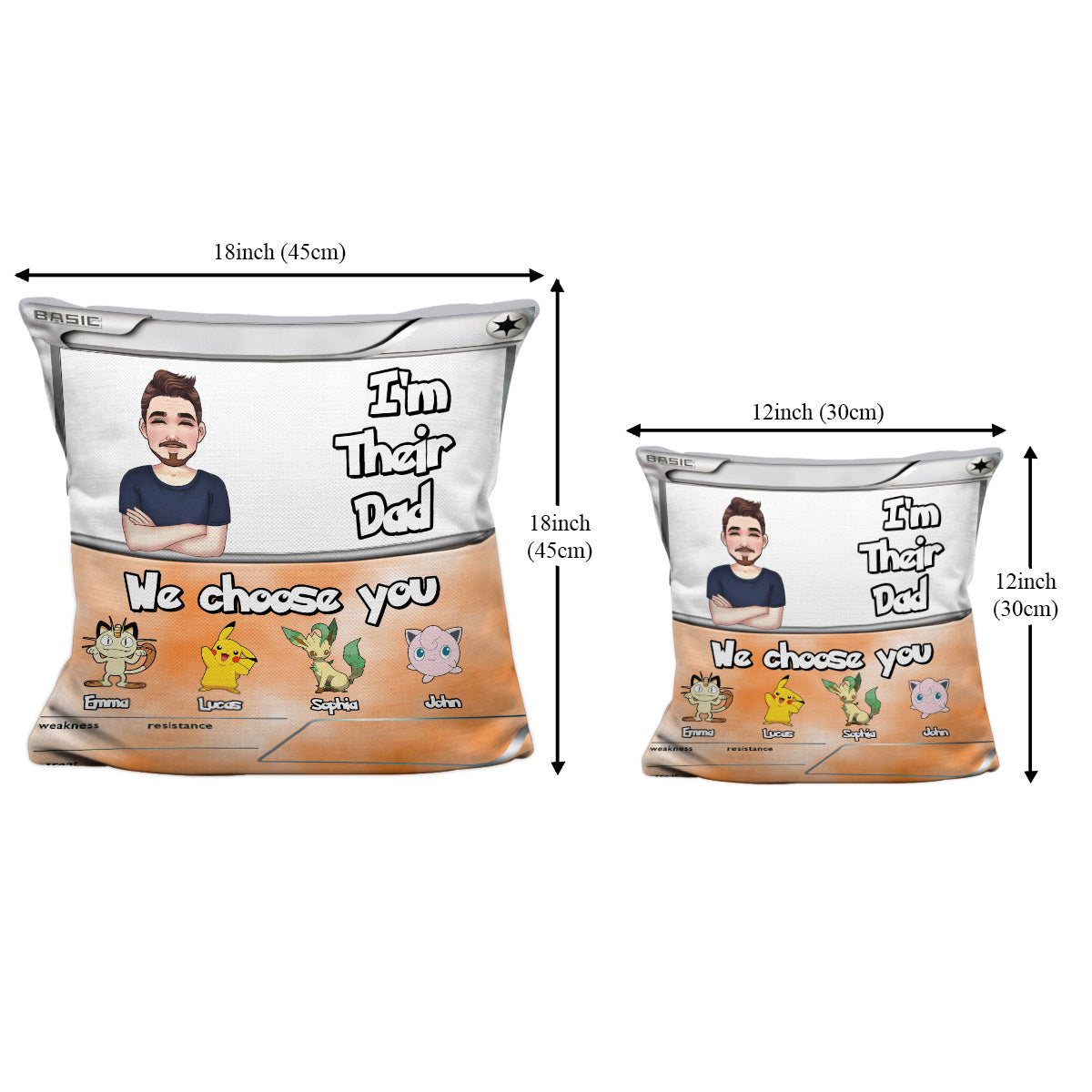 I'm Their Dad - Personalized Monster Trainer Pocket Pillow