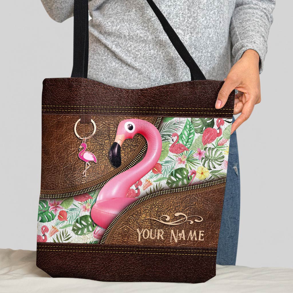 Love Flamingos Personalized Tote Bag