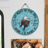 So Many In The Sea - Otter Personalized Round Wood Sign
