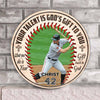 Your Talent Is God&#39;s Gift To You - Baseball Personalized Round Wood Sign