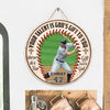 Your Talent Is God&#39;s Gift To You - Baseball Personalized Round Wood Sign