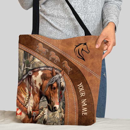 Native Horse - Personalized Horse Tote Bag