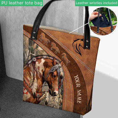 Native Horse - Personalized Horse Tote Bag