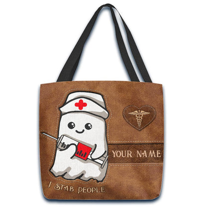 I Stab People - Personalized Nurse Tote Bag