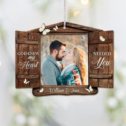 God Knew My Heart - Personalized Christmas Couple Ornament (Printed On Both Sides)