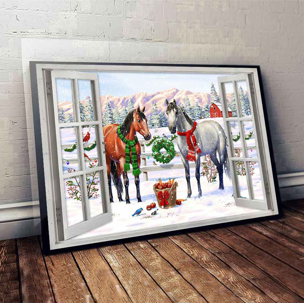 Love Horse Winter Barn - Christmas Poster