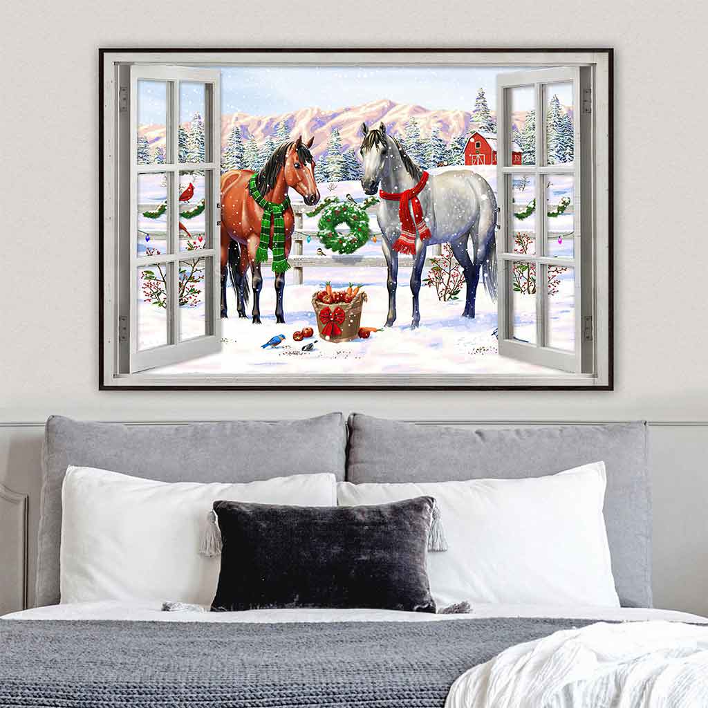 Love Horse Winter Barn - Christmas Poster