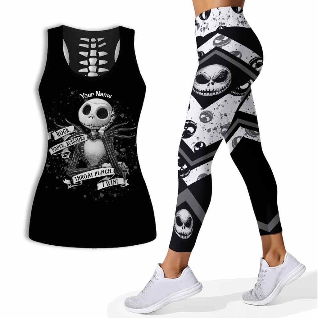 Rock Paper Scissors Nightmare - Personalized Hollow Tank Top and Leggings