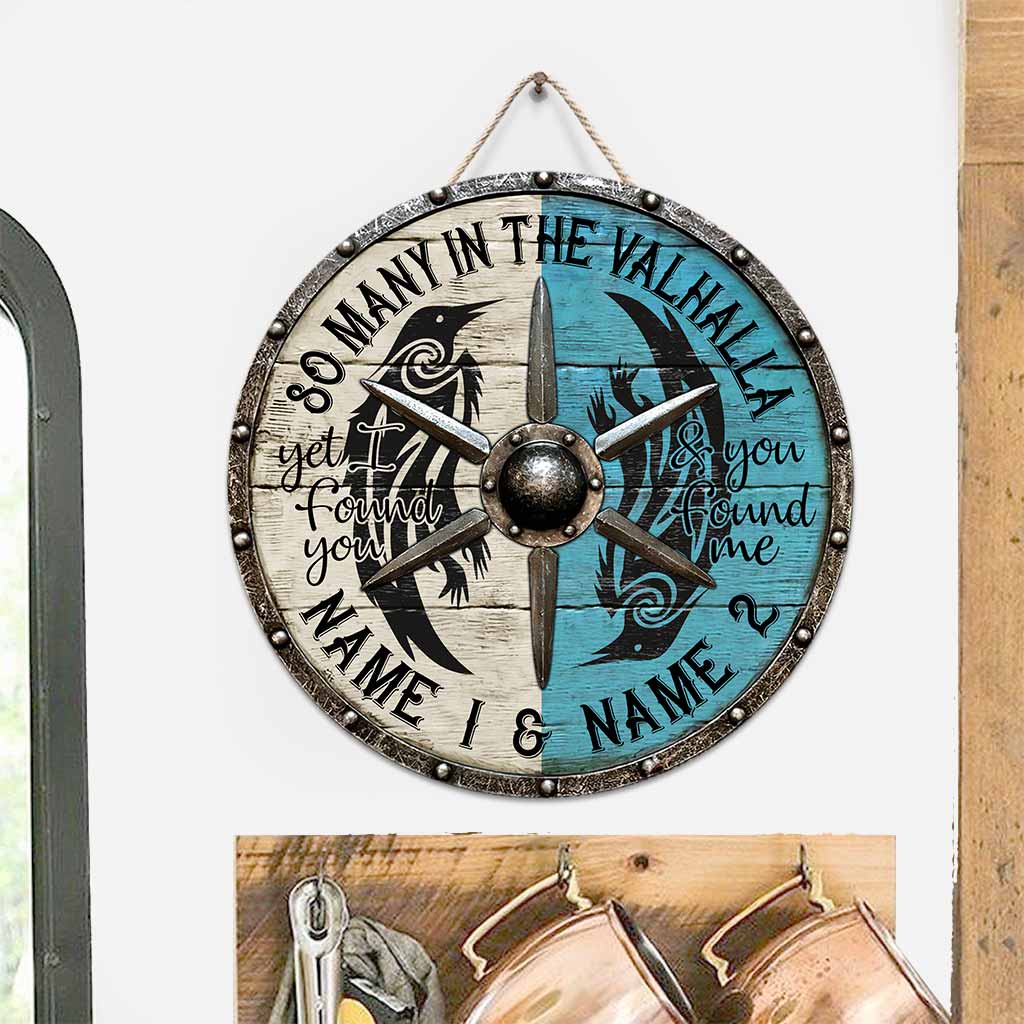 So Many In The Valhalla - Personalized Viking Round Wood Sign With 3D Pattern Print