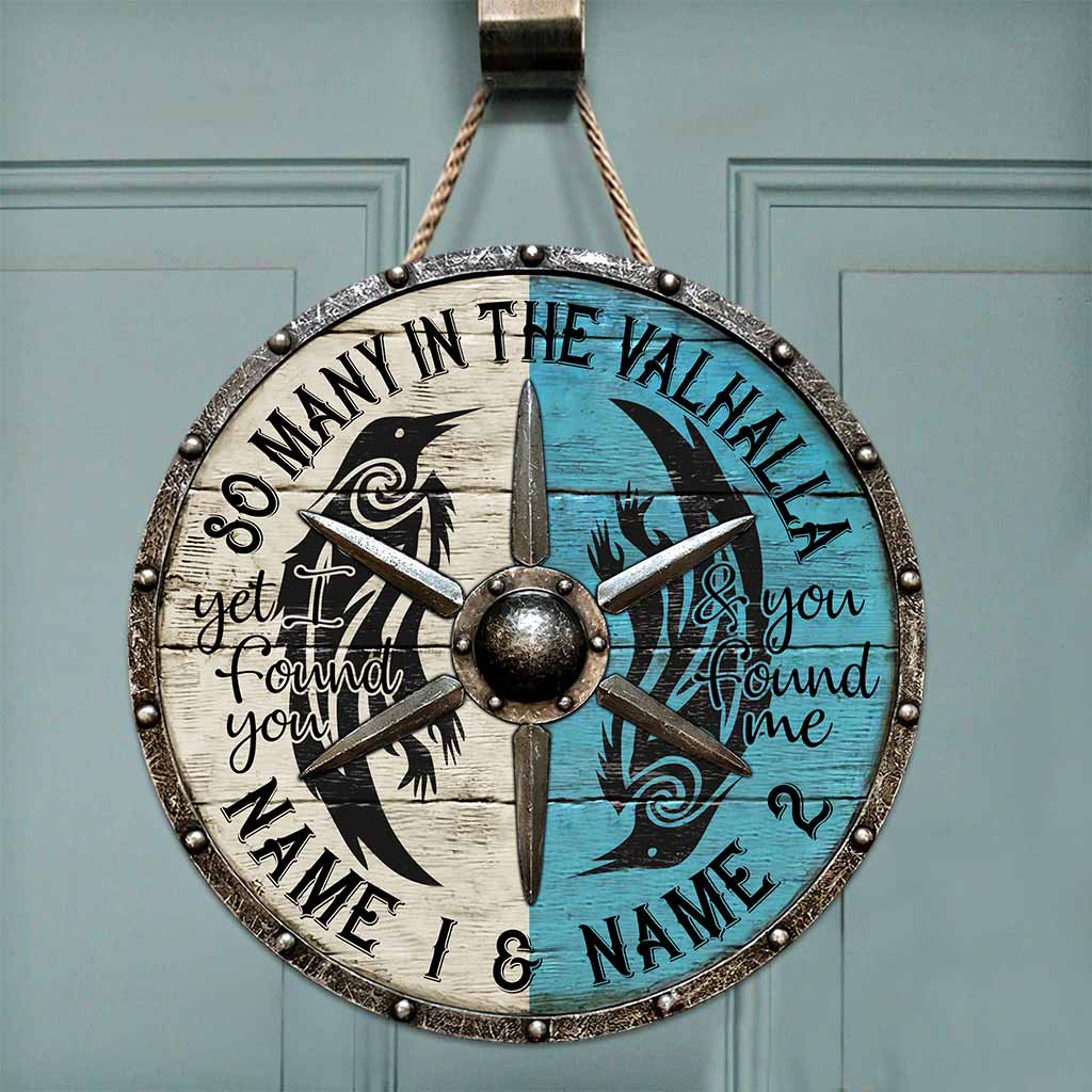 So Many In The Valhalla - Personalized Viking Round Wood Sign With 3D Pattern Print