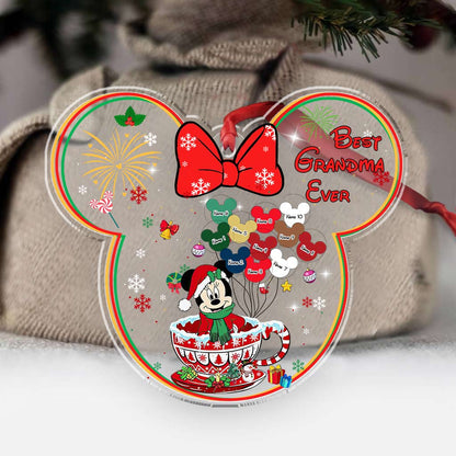 Best Grandma Ever - Personalized Christmas Transparent Ornament