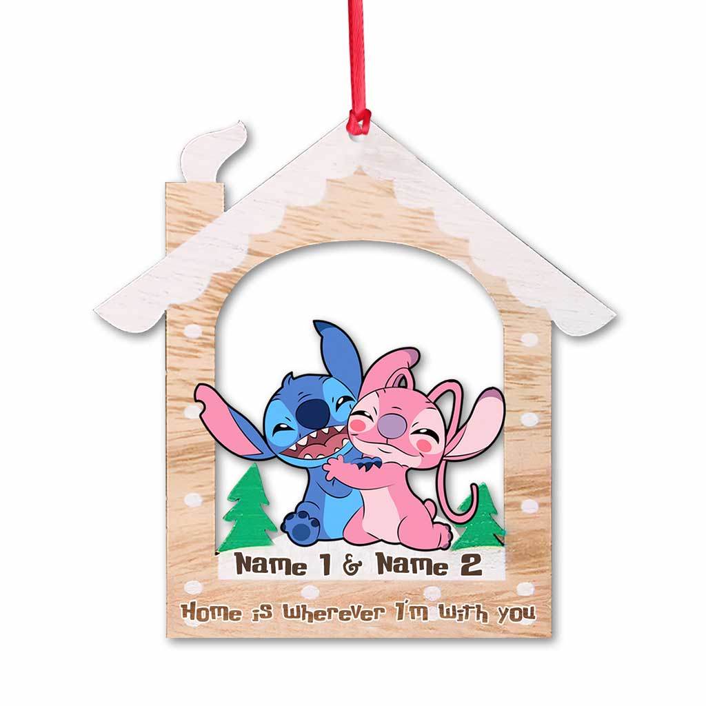 Home Is Wherever I Am With You - Personalized Christmas Ohana Ornament (Printed On Both Sides)