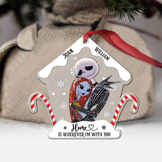 Home Is Wherever I Am With You - Personalized Christmas Nightmare Transparent Ornament