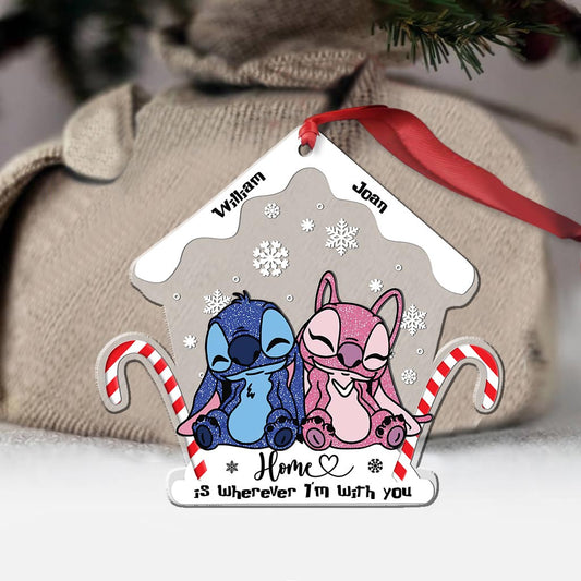 Home Is Wherever I Am With You - Personalized Christmas Ohana Transparent Ornament