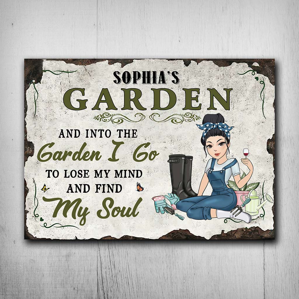 Into The Garden I Go - Personalized Rectangle Metal Sign