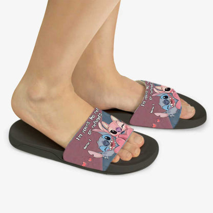 I'm Yours No Returns Or Refunds - Personalized Couple Ohana Slide Sandals