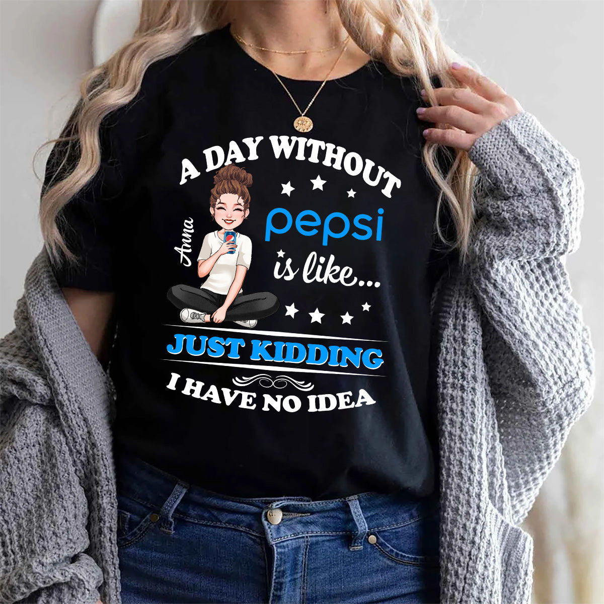 A Day Without Soft Drink - Personalized Blue Soft Drink T-shirt and Hoodie