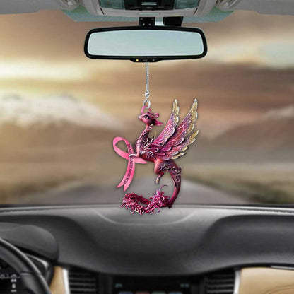 Breast Cancer Awareness Car Ornament (Printed On Both Sides)