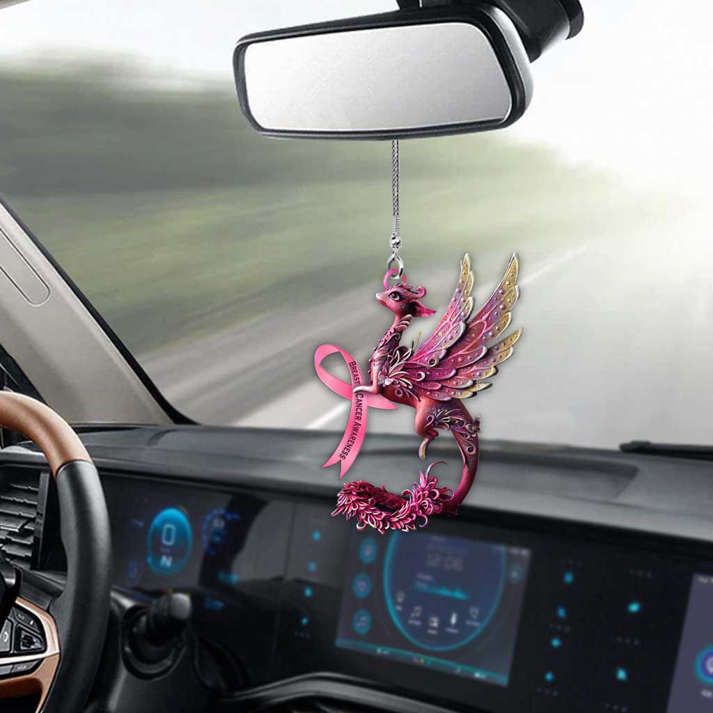 Breast Cancer Awareness Car Ornament (Printed On Both Sides)