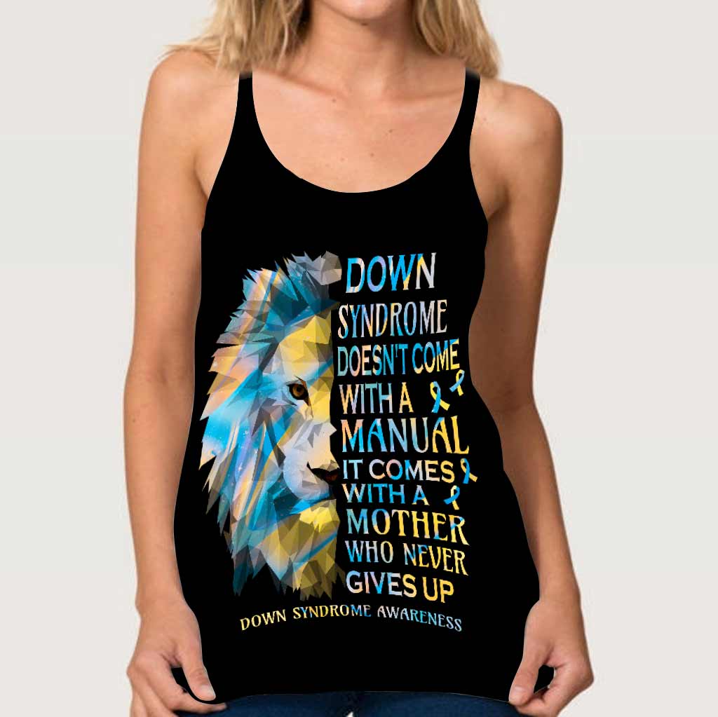 Never Give Up - Down Syndrome Awareness Cross Tank Top