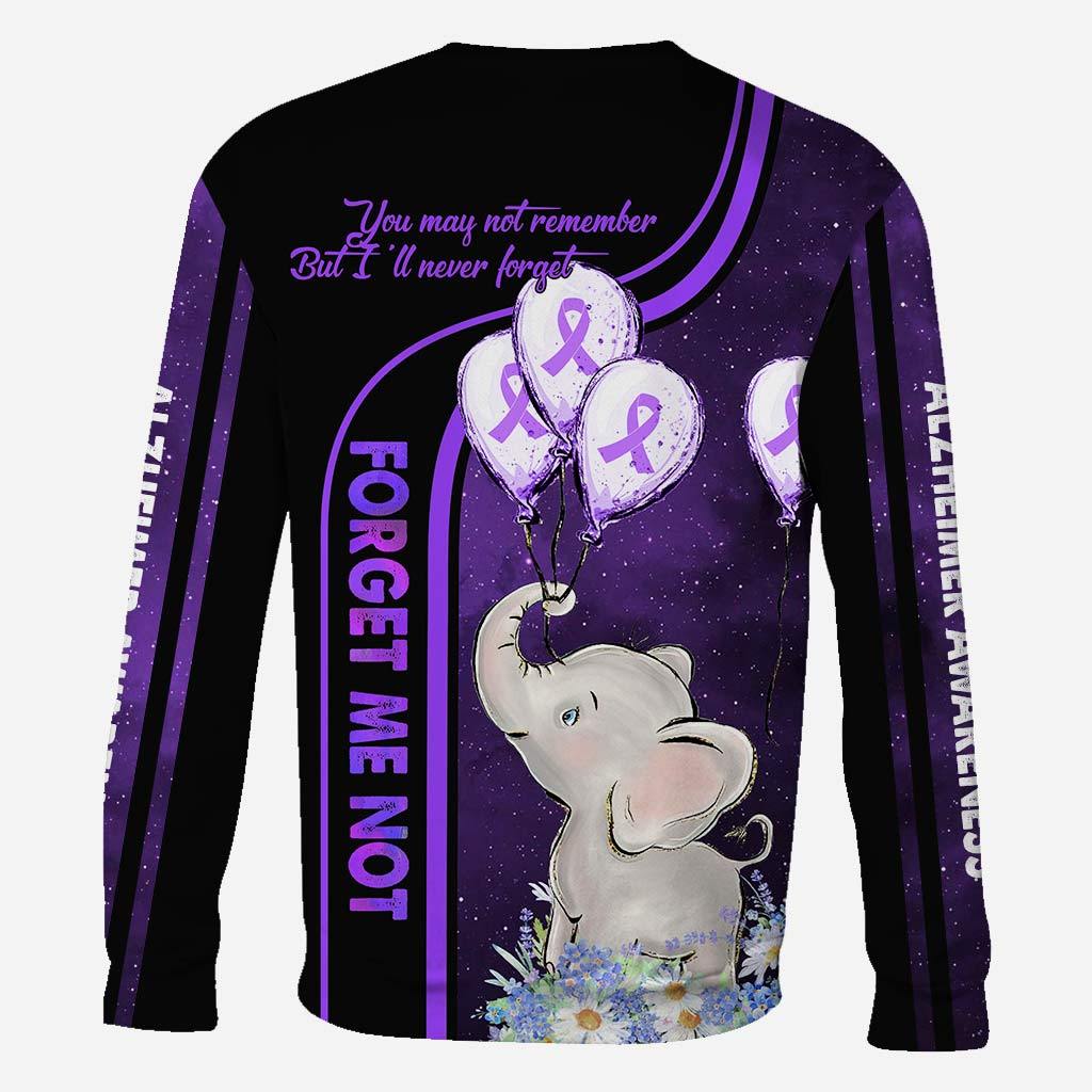 You May Not Remember But I'll Never Forget - Alzheimer Awareness All Over T-shirt and Hoodie