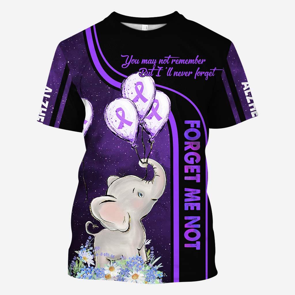 You May Not Remember But I'll Never Forget - Alzheimer Awareness All Over T-shirt and Hoodie