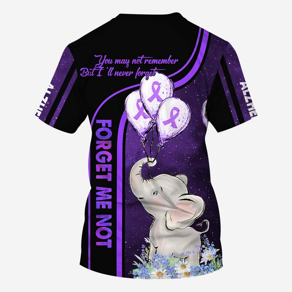 You May Not Remember But I'll Never Forget - Alzheimer Awareness All Over T-shirt and Hoodie