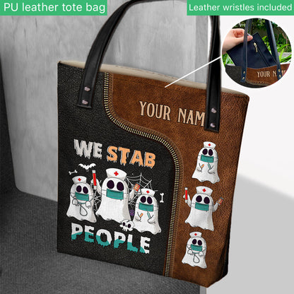 We Stab People - Personalized Nurse Tote Bag