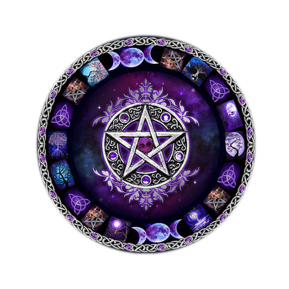 Witch Vibe Purple Pentacle - Witch Round Rug