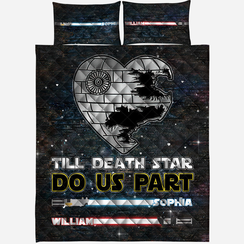 Till Death Star Do Us Part - Personalized Couple The Force Quilt Set