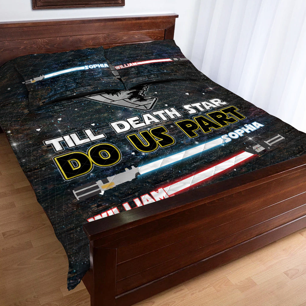 Till Death Star Do Us Part - Personalized Couple The Force Quilt Set