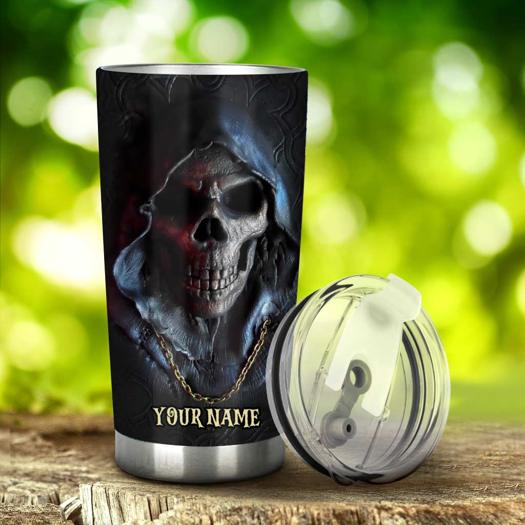 Dark Skull - Personalized Skull Tumbler With 3D Pattern Print