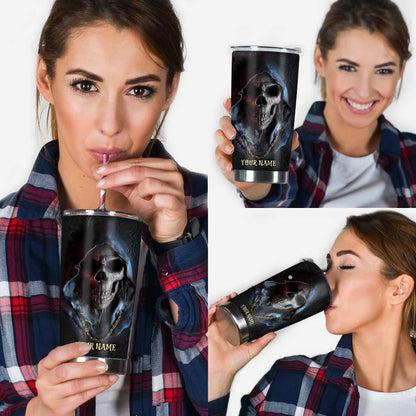 Dark Skull - Personalized Skull Tumbler With 3D Pattern Print