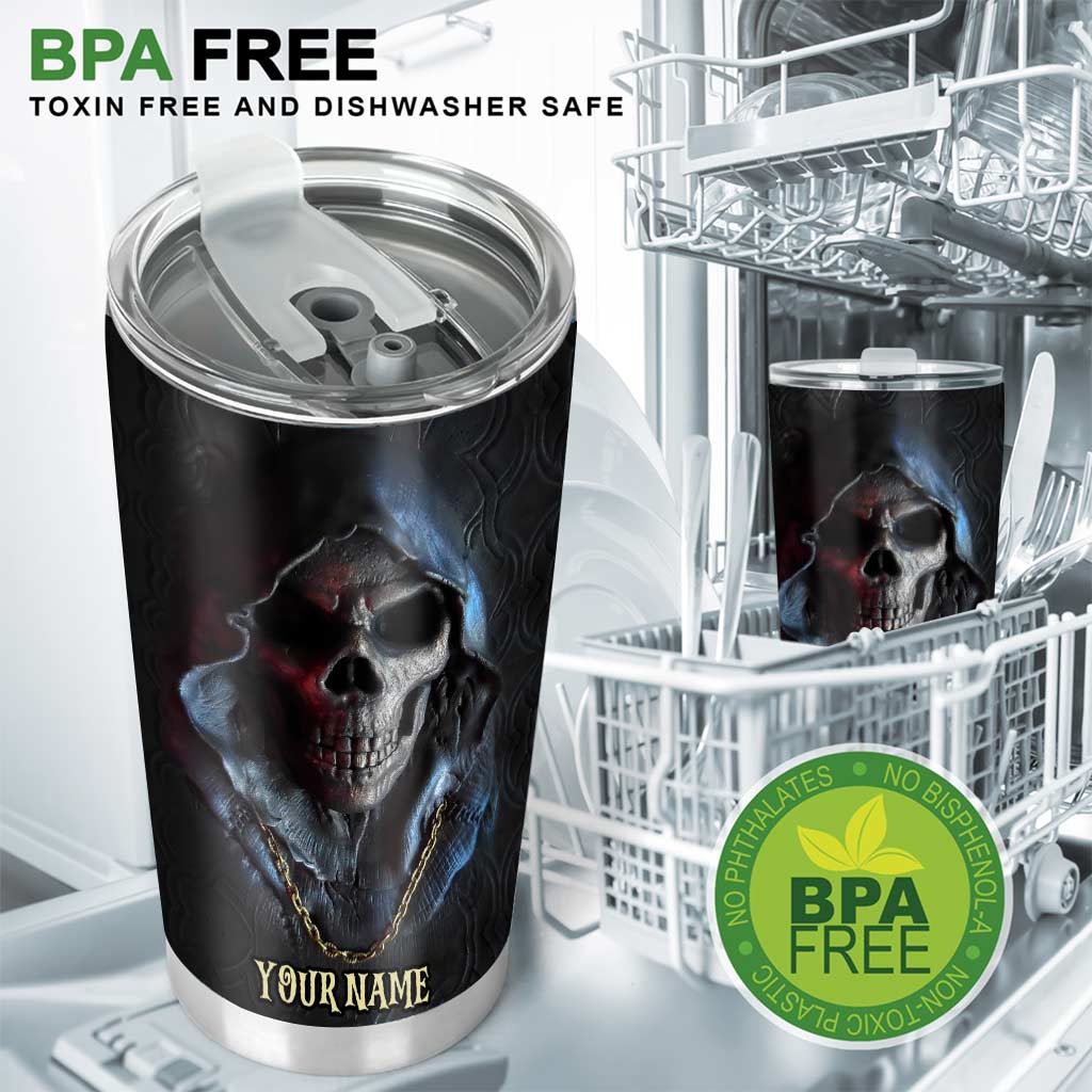 Dark Skull - Personalized Skull Tumbler With 3D Pattern Print