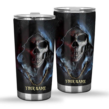 Dark Skull - Personalized Skull Tumbler With 3D Pattern Print