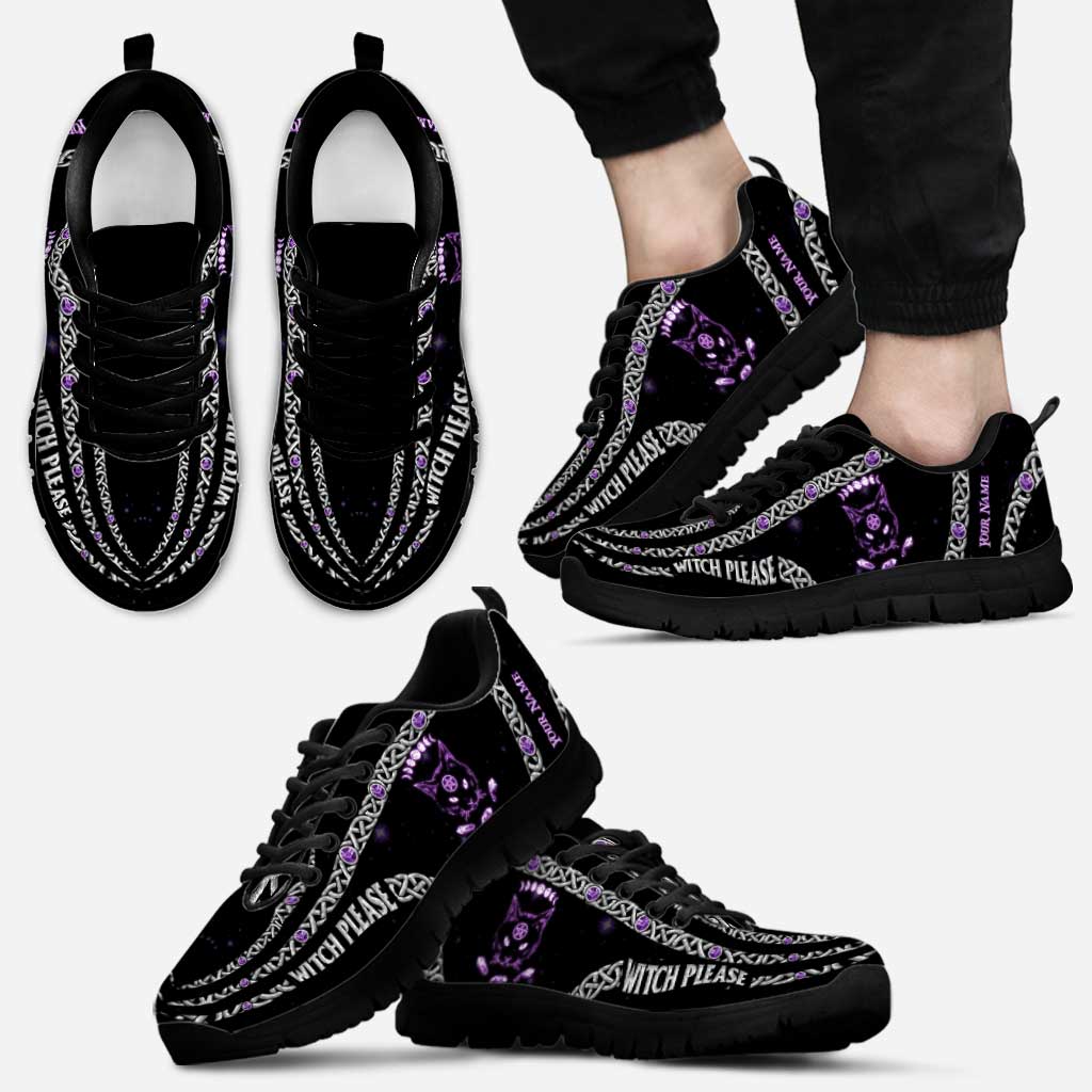 Witchy Vibes Black Cats - Personalized Halloween Witch Sneakers