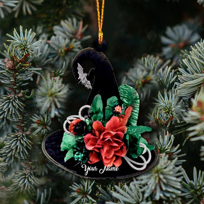 Witch Hat - Personalized Christmas Ornament (Printed On Both Sides)