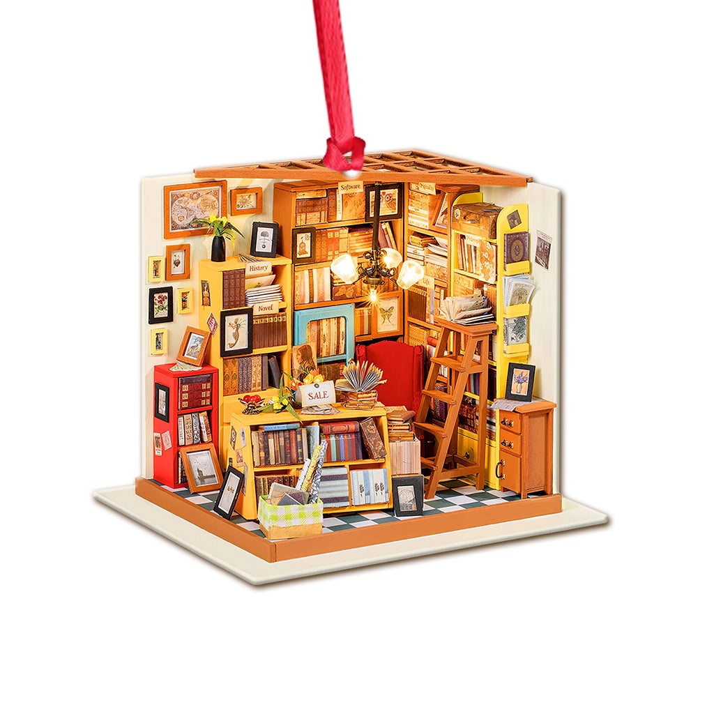 Bookstore Vintage - Christmas Book Ornament (Printed On Both Sides)