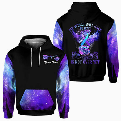 My Wings Will Have To Wait - Personalized Suicide Prevention All Over T-shirt and Hoodie