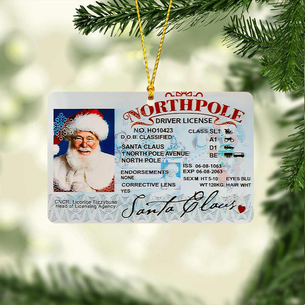 Lost Driving License - Personalized Christmas Father Ornament (Printed On Both Sides)