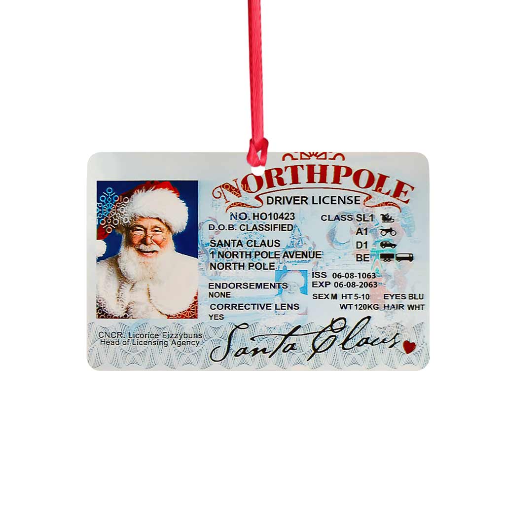 Lost Driving License - Personalized Christmas Father Ornament (Printed On Both Sides)